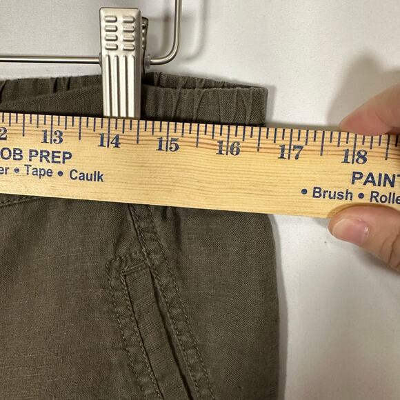 Kut From The Kloth 100% Linen Drawstring‎ Wide Leg Pants Green Sz 12 Essential - Picture 8 of 9